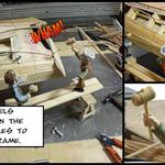 Planks are fastened to the hull with wooden pegs.