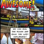 The lost explorers are saved.